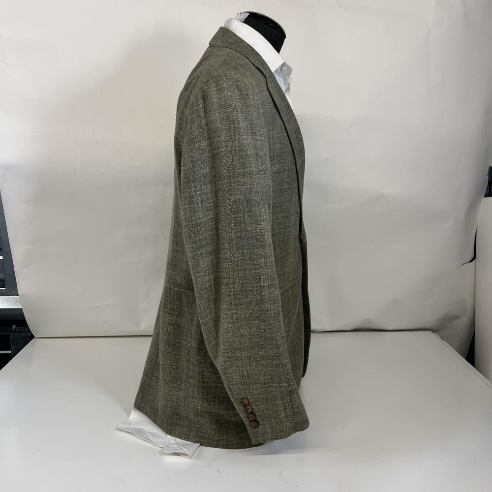 Brooks Brothers Fitzgerald Silk Linen E Thomas  43R Gray Herringbone Sport Coat - Picture 5 of 16